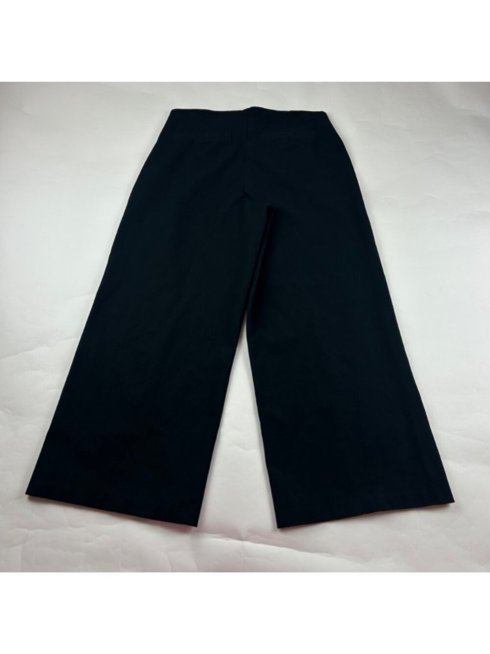 PETITE Old Navy Black Stretch Canvas high Rise Wide Leg Pixie Pant LP - Picture 6 of 7